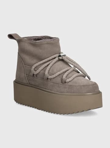 INUIKII Leder-Winterboots "Classic Low Platform" in Grau