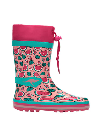 Kangaroos Rubberlaarzen "K-Summerrain" turquoise/roze