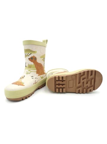 MaxiMo Rubberlaarzen "Erdmännchen" groen/crème