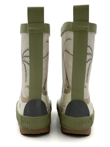 MaxiMo Gummistiefel "Dinosaurier" in Khaki/Beige