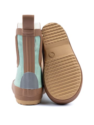 mikk-line Gummistiefel in Hellblau/ Hellbraun