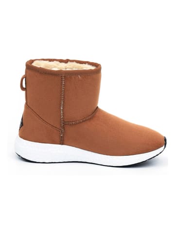 ISLAND BOOT Leder-Winterboots "Spotty" in Hellbraun