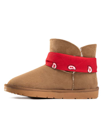 ISLAND BOOT Winterboots "Warenn" lichtbruin/rood