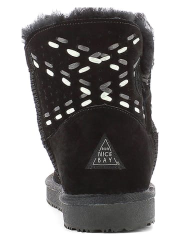 NICEBAY Leder-Winterboots "Kasba" in Schwarz