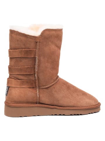 NICEBAY Leder-Winterboots "Bernie" in Hellbraun