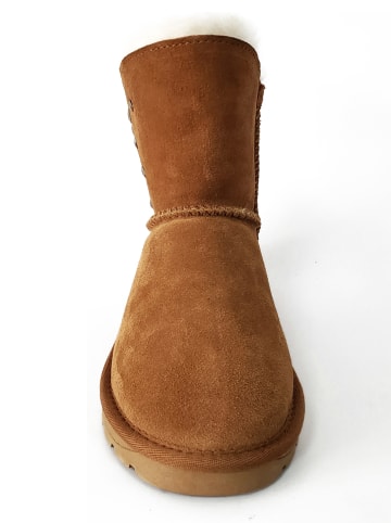 NICEBAY Leder-Winterboots "Sacha" in Hellbraun
