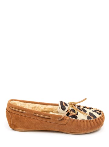 ISLAND BOOT Leder-Mokassins "Eowyn" in Hellbraun