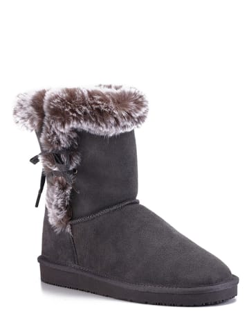 ISLAND BOOT Skórzane botki zimowe "Blissa" w kolorze szarym