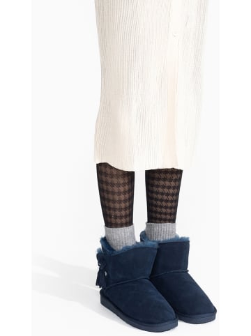 NICEBAY Leder-Winterboots "Bellaire" in Dunkelblau