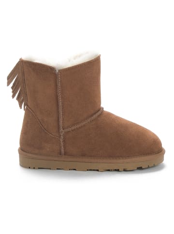 NICEBAY Leder-Winterboots "Lotzone" in Hellbraun
