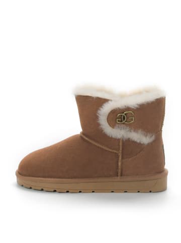 Gooce Leder-Winterboots "Gabriela" in Hellbraun
