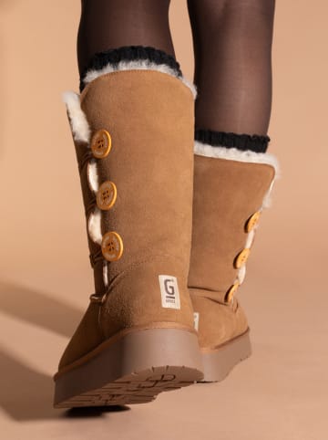 Gooce Kozaki zimowe "Cornice" w kolorze jasnobrązowym