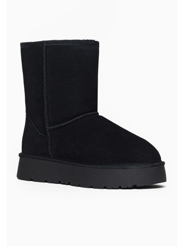 Gooce Skórzane kozaki zimowe "Fairfield" w kolorze czarnym