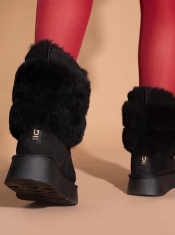 Gooce Skórzane botki zimowe "Bella" w kolorze czarnym