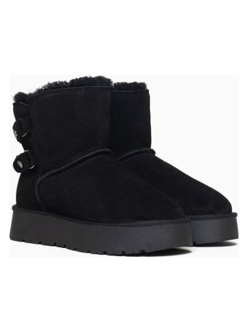 NICEBAY Skórzane botki zimowe "Sheeba" w kolorze czarnym