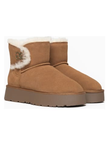 NICEBAY Leder-Winterboots "Labriela" in Beige