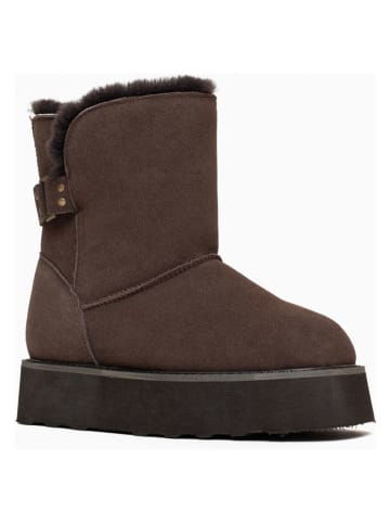 Gooce Skórzane botki "Colorado" w kolorze brązowym