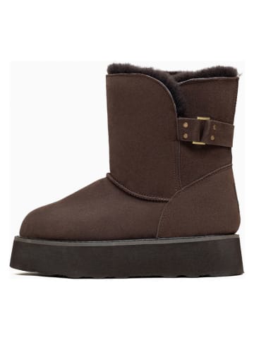 Gooce Leder-Winterboots "Colorado" in Braun