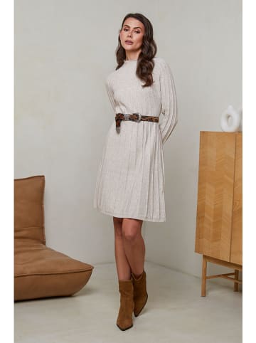 Soft Cashmere Sukienka dzianinowa w kolorze beżowym