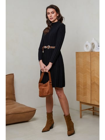 Soft Cashmere Sukienka dzianinowa w kolorze czarnym