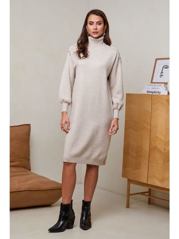Soft Cashmere Gebreide jurk beige