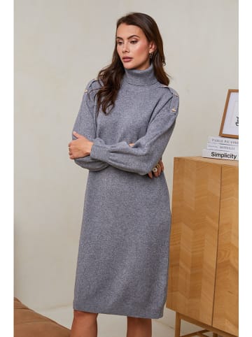 Soft Cashmere Gebreide jurk grijs