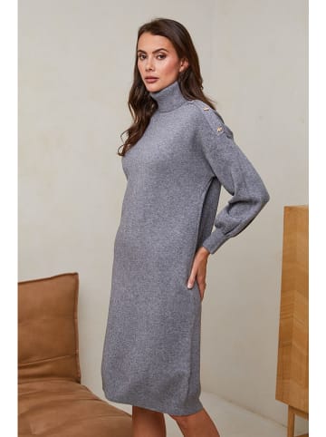 Soft Cashmere Sukienka dzianinowa w kolorze szarym