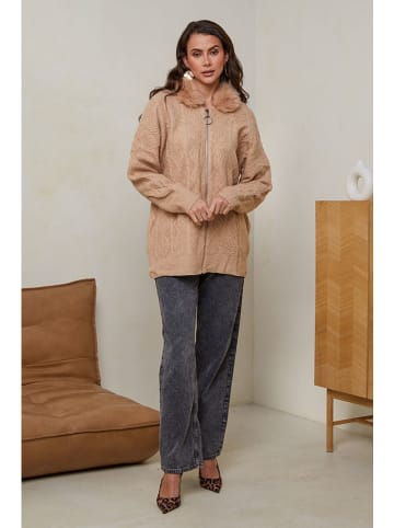 Soft Cashmere Cardigan in Hellbraun