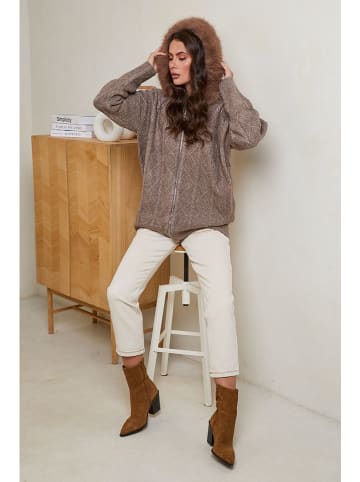 Soft Cashmere Cardigan in Taupe