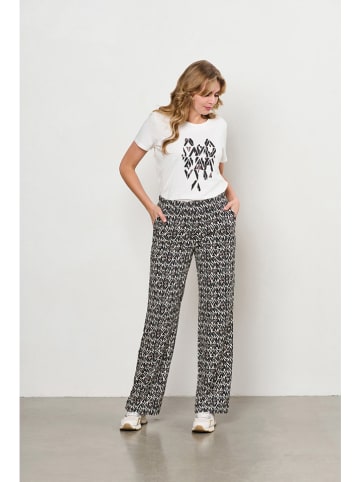 &Co Woman Broek "Patrice" zwart/créme