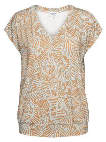 &Co Woman Bluzka "Lucia" w kolorze miętowo-jasnobrązowym