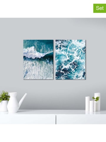 wall addiction Druki artystyczne (2 szt.) na drewnie