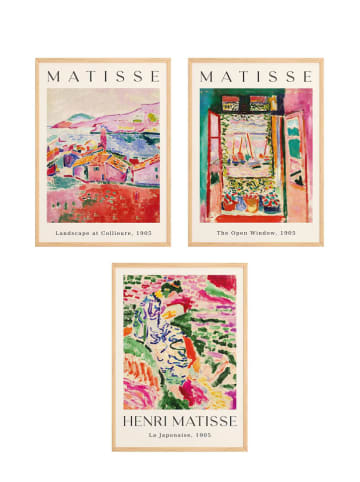 Wallity 3-delige set: ingelijste kunstdrukken