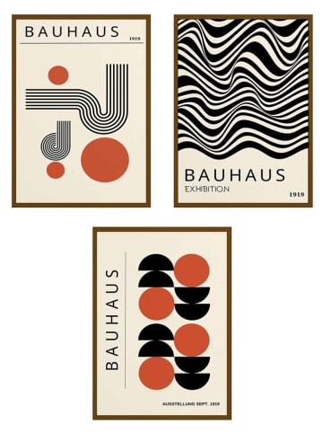 Wallity 3er-Set: Gerahmte Kunstdrucke