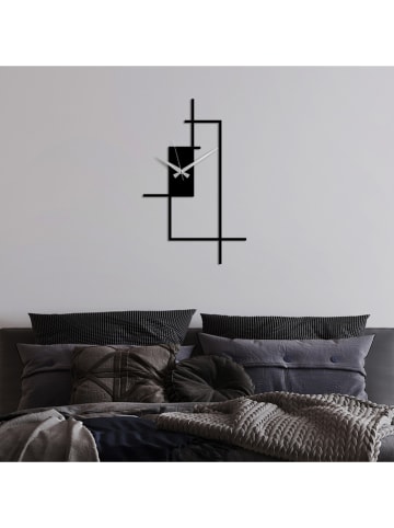 Wallity Zegar ścienny w kolorze czarnym - 49 x 30 cm