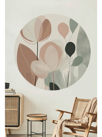 Wallity Wandsticker beige/groen - Ø 78 cm