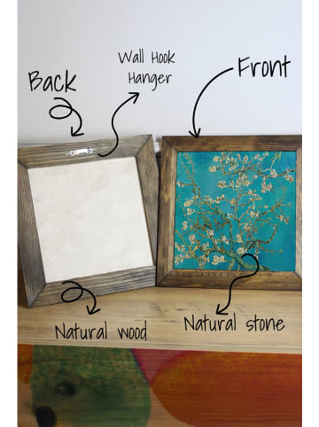 Wallity Ingelijste kunstdruk op steen - (L)26 x (B)26 cm