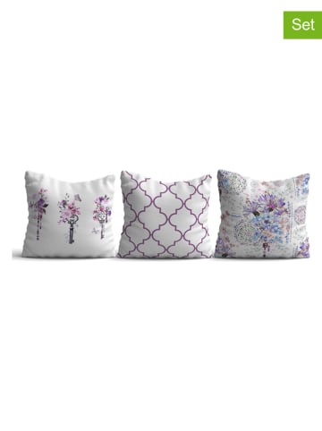 Wallity Poduszki (3 szt.) w kolorze fioletowo-białym