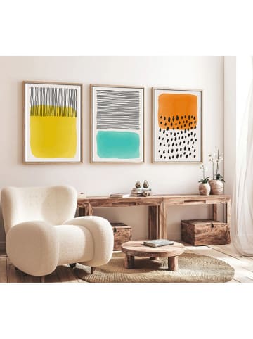 wall addiction 3-delige set: ingelijste kunstdrukken op hout