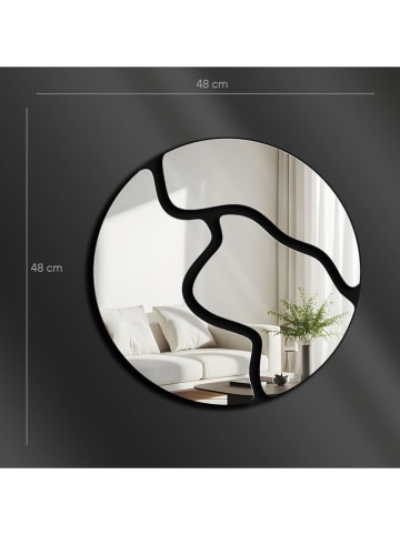 Wallity Lustro w kolorze czarnym - Ø 48 cm