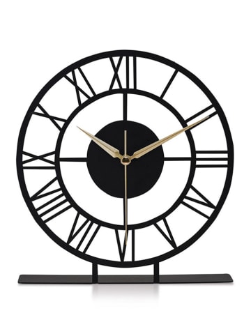 ABERTO DESIGN Zegar stojący "Roman" w kolorze czarnym - Ø 25 cm