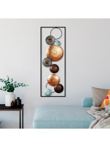 Wallity Wanddekor in Schwarz/ Braun/ Gold - (L)90 x (B)32 cm