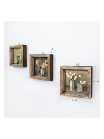 Wallity 3-delige set: ingelijste kunstdrukken - (L)15 x (B)15 cm