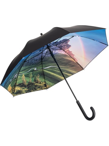 FARE Stockschirm in Schwarz/ Bunt - Ø 105 cm