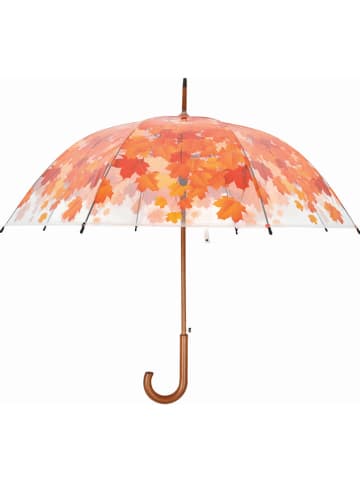 Esschert Design Stockschirm "Fall Leaves" in Transparent/ Orange - Ø 93 cm