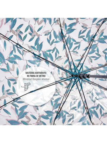 PERLETTI Stockschirm "Leaves" in Transparent/ Blau/ Grau - Ø 89 cm