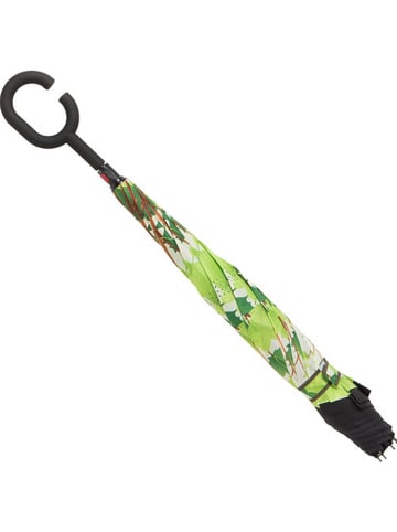 Le Monde du Parapluie Inside-out-paraplu "Leaves" zwart/groen - Ø 85 cm