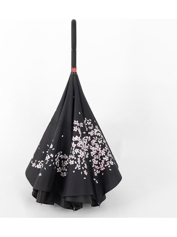 Le Monde du Parapluie Inside-Out-Schirm "Cherry Blossom" in Rosa/ Schwarz - Ø 85 cm