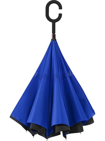 Impliva Inside-out-paraplu blauw/zwart - Ø 107 cm
