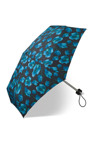 happy rain Taschenschirm in Schwarz/ Blau - Ø 90 cm